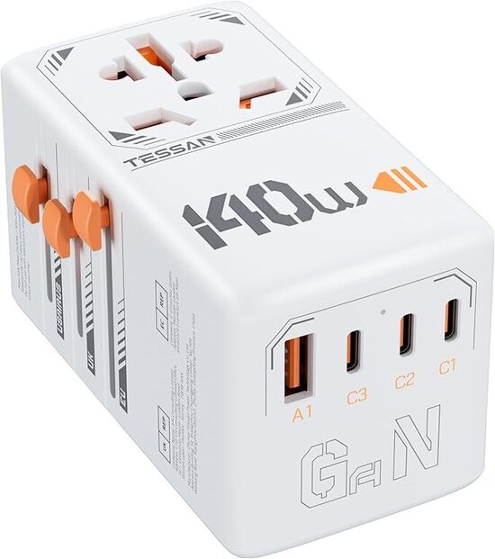 140 W ātrās uzlādes ceļojumu adapteris